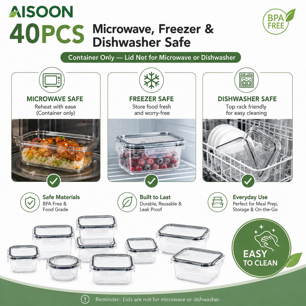 40PCS Airtight Food Storage Co - đánh giá và giá Meal Prep Kitchen