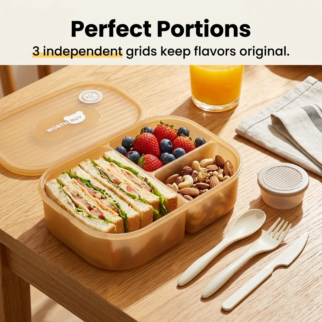 Divided Plastic Bento Box 3 Co - đánh giá và giá Meal Prep Or Prep Meal