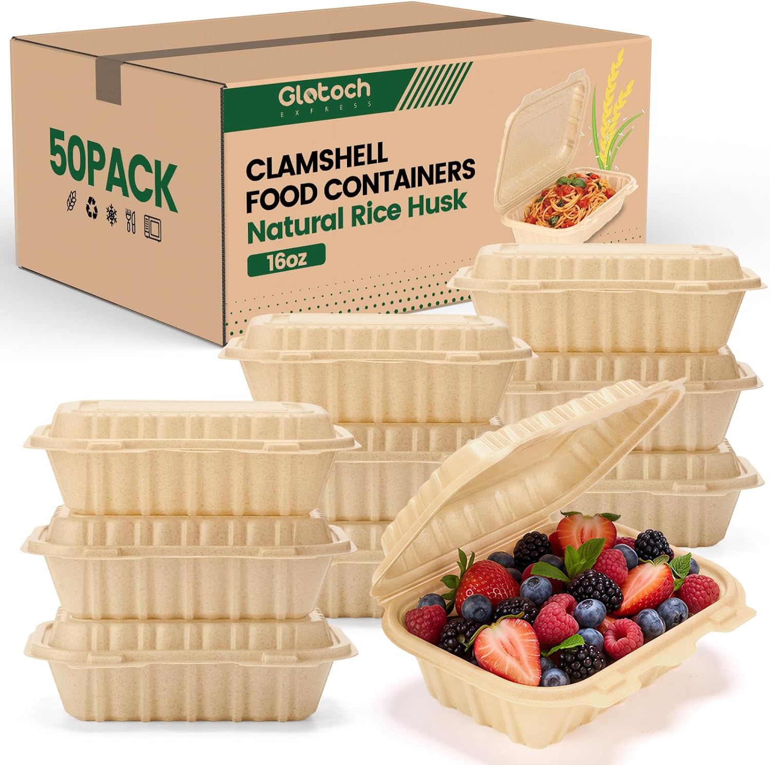 50 Pack 16oz Clamshell Take Ou - đánh giá và giá Meal Prep With Rice