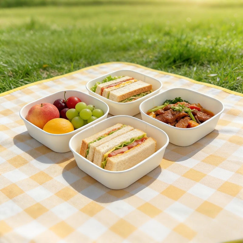 White Square Paper Salad Bowl  - đánh giá và giá Meal Prep Bowl
