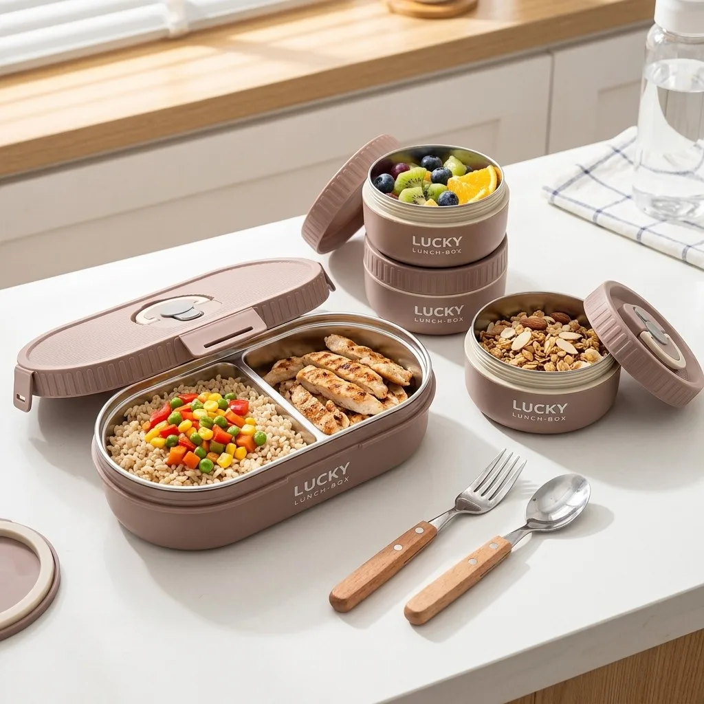 304 Stainless Steel Bento Box  - đánh giá và giá Meal Prep Bowl