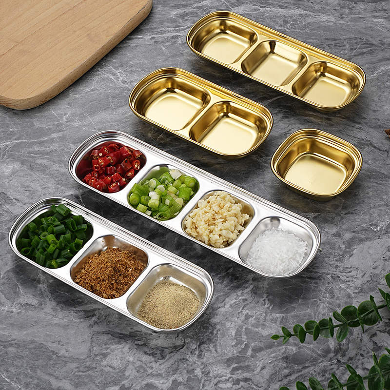 Stainless Steel Divided Dip Bo - đánh giá và giá Sauce Dipping Cup